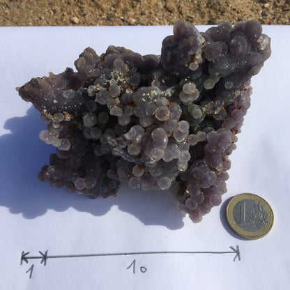 Agate botryoïde ou Agate 'raisin'. Magnifique pièce de 402 gr. - 125x100 85 mm. Parfait en collection ,exposition...