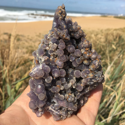 Agate botryoïde ou Agate 'raisin'. Magnifique pièce de 402 gr. - 125x100 85 mm. Parfait en collection ,exposition...