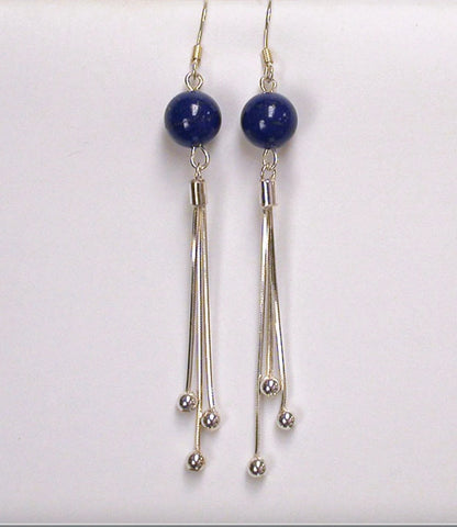 Boucles d'oreilles en améthyste, citrine, lapis lazuli ou oeil de tigre, perle de 8mm avec fantaisies, qualité AA à AAA. Vendu en Argent 0.925, parfait !