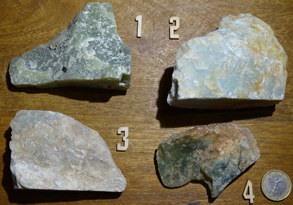 Jade néphrite - Spécimens bruts au choix de 60 à 30 x 50 x 20mm en moyenne - 30 à 50 grammes !