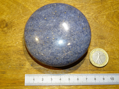 Azurite, superbe galet de 77 mm de diamètre x 30 - 239 grammes ! Parfait pour les massages, collection...