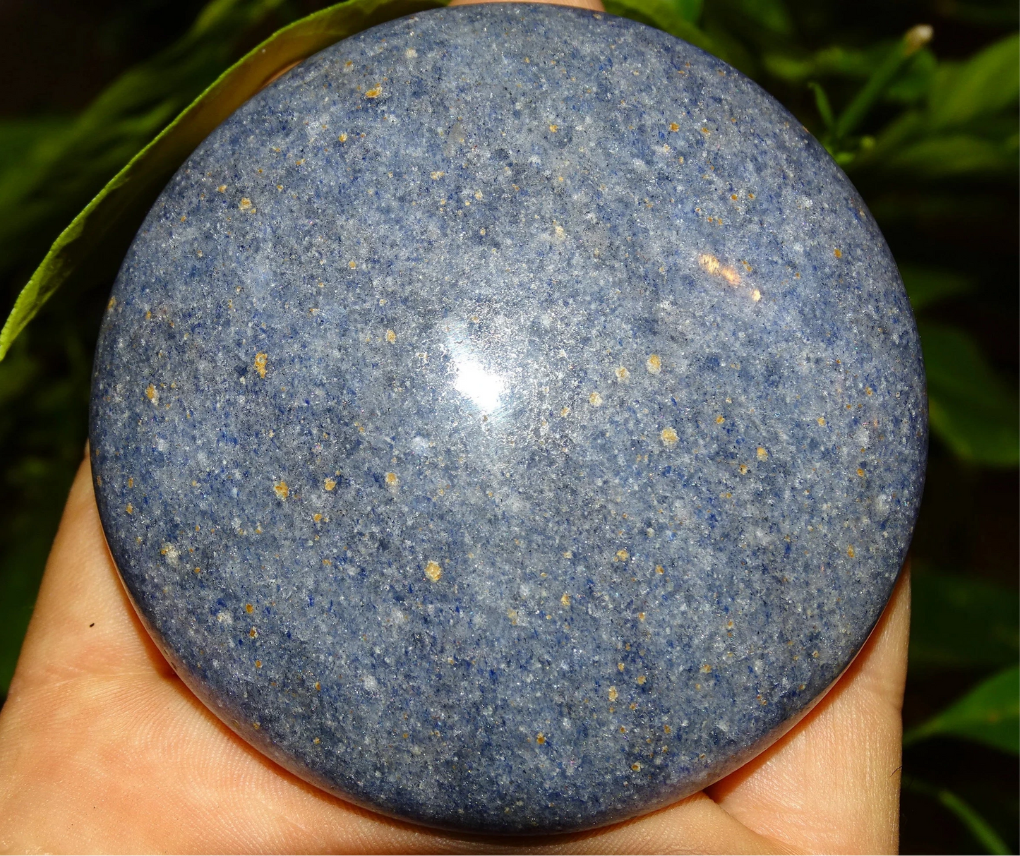 Azurite, superbe galet de 77 mm de diamètre x 30 - 239 grammes ! Parfait pour les massages, collection...