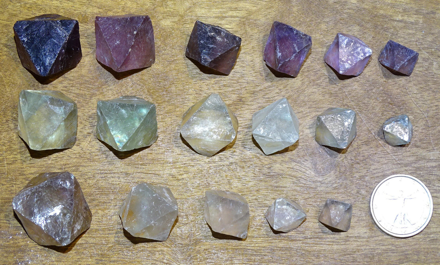 Fluorite verte ou violette - Cristaux naturels au choix de 30mm x 20 x 20 environ - 8 à 20 grammes. Très belle qualité !
