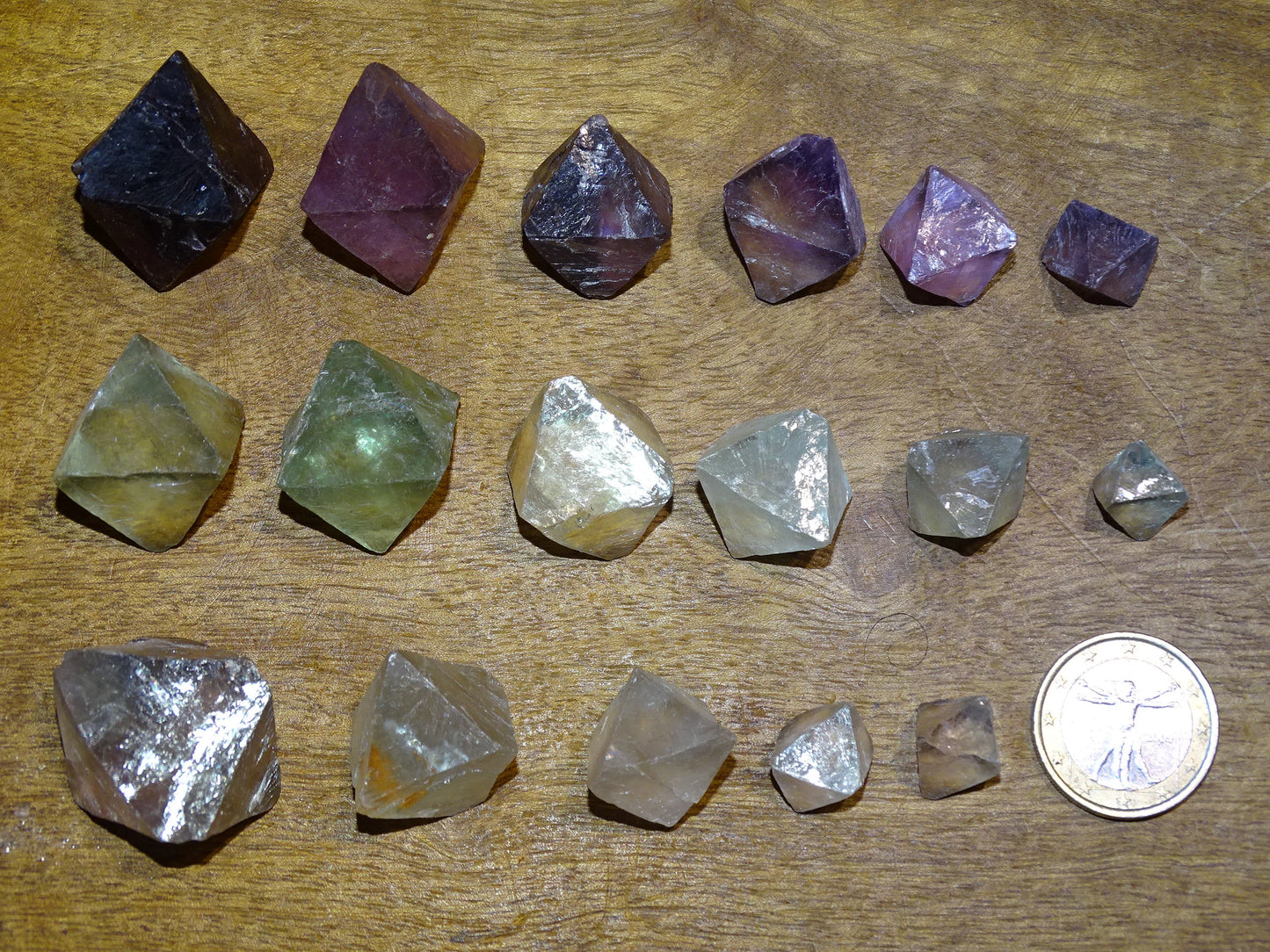 Fluorite verte ou violette - Cristaux naturels au choix de 30mm x 20 x 20 environ - 8 à 20 grammes. Très belle qualité !