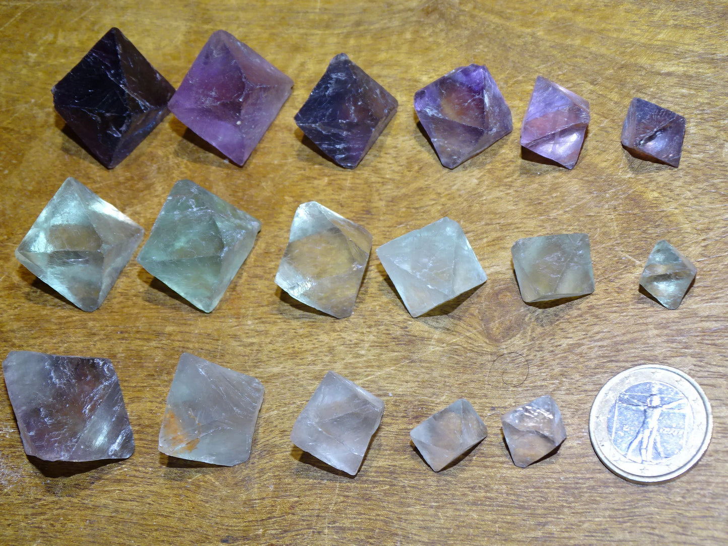 Fluorite verte ou violette - Cristaux naturels au choix de 30mm x 20 x 20 environ - 8 à 20 grammes. Très belle qualité !