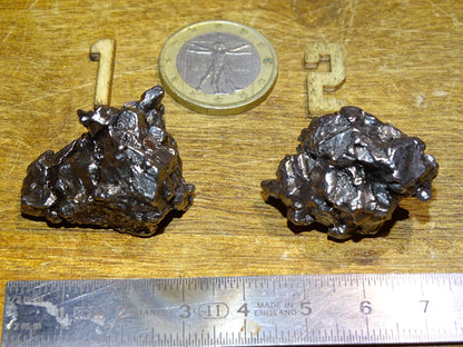 Selection of Campo Del Cielo meteorites from Argentina, 2 pieces to choose from. Very high quality as they are whole and compact. A true gem from space!
