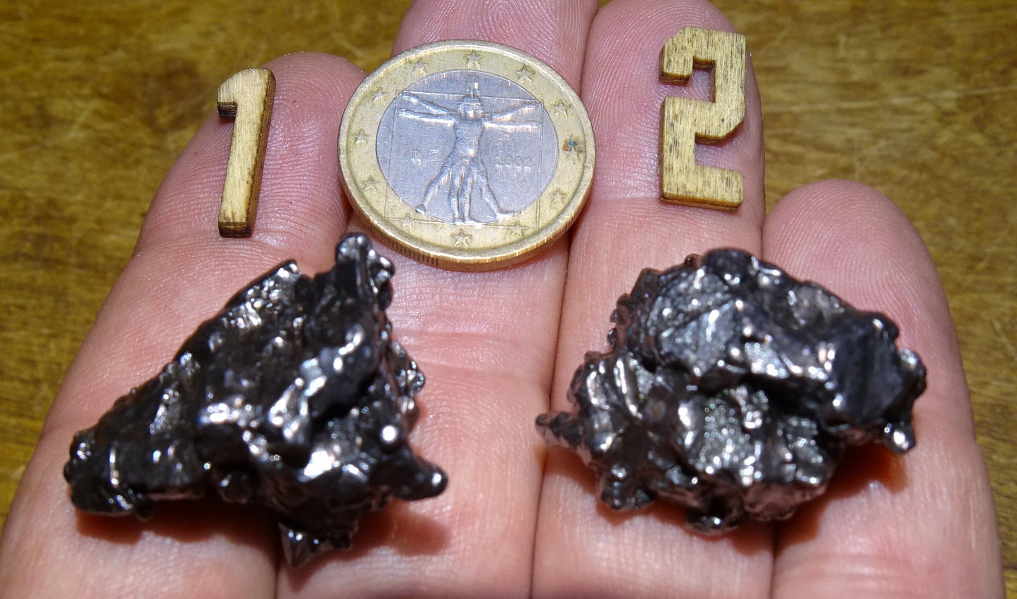 Selection of Campo Del Cielo meteorites from Argentina, 2 pieces to choose from. Very high quality as they are whole and compact. A true gem from space!