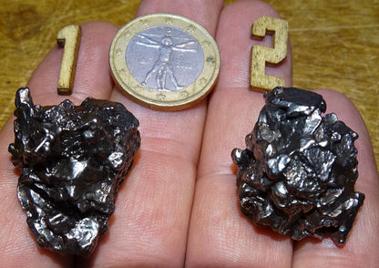 Selection of Campo Del Cielo meteorites from Argentina, 2 pieces to choose from. Very high quality as they are whole and compact. A true gem from space!