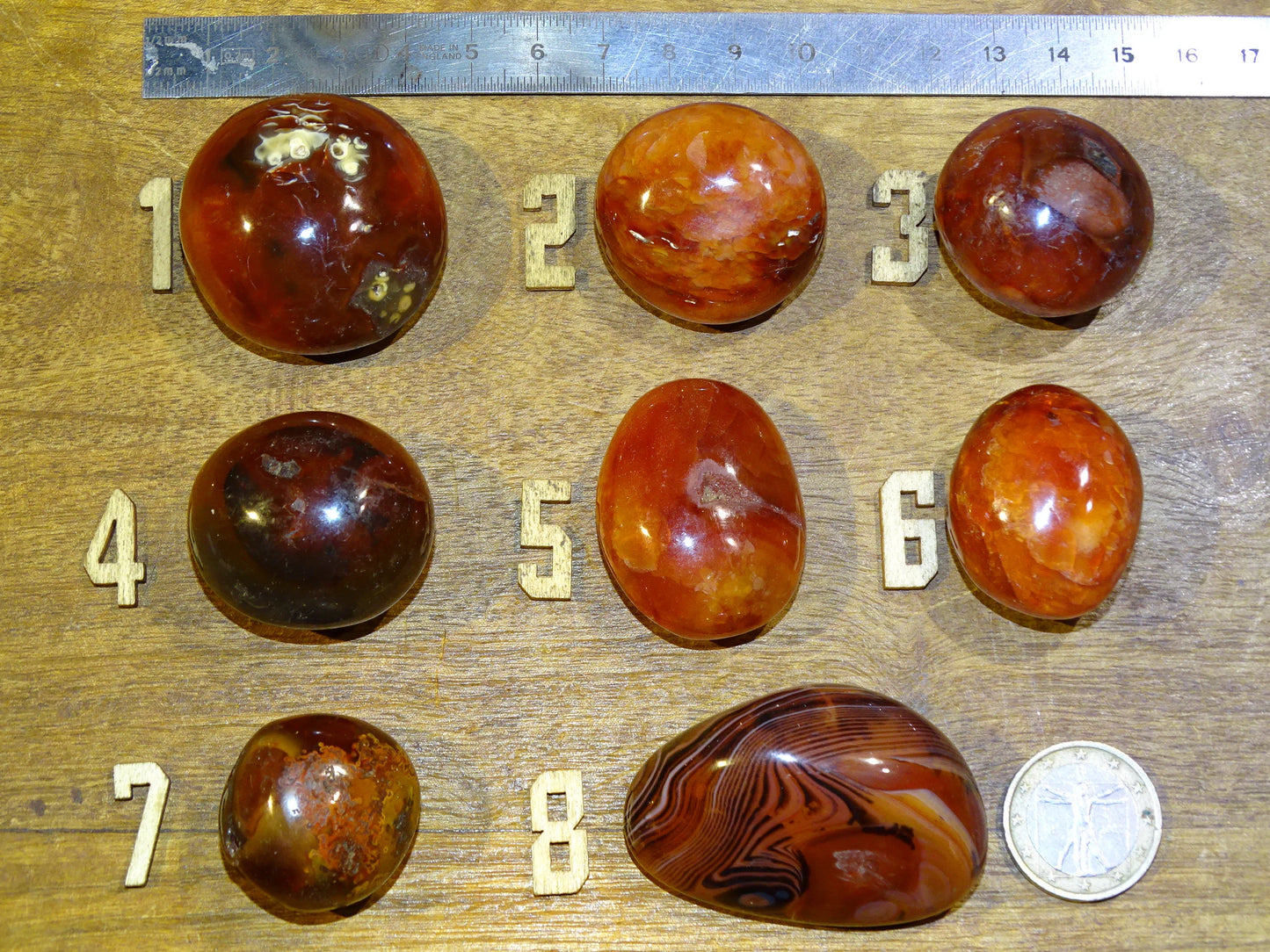 Cornaline, pierres roulées (polie), modèles au choix de 30 x 30 x 20 millimètres - de 15 à 20 grammes !