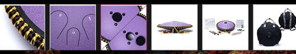 Handpan/ tambour percussion à 14 languettes/ 14 notes, 36 cm, fait en acier. 2 couleurs au choix : violet ou noir !