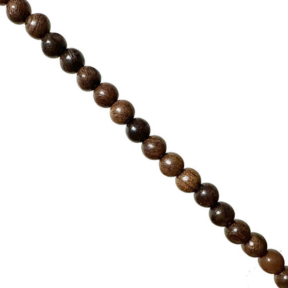 Santal doré (bois), en fil de perle de 6mm, bracelet de 17 à 21cm, collier de 42cm et sautoir de 60cm. Perles rondes, finition naturelle, magnifique !