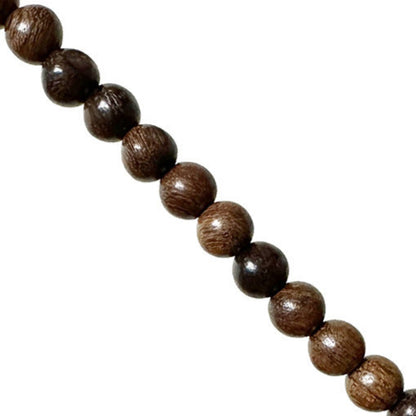 Santal doré (bois), en fil de perle de 6mm, bracelet de 17 à 21cm, collier de 42cm et sautoir de 60cm. Perles rondes, finition naturelle, magnifique !
