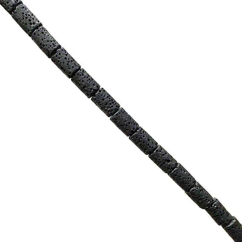 Pierre de Lave/ Pierre de volcan ! perles cylindrique de 6 x 10 mm. Vendu en fil de perle 38/39 cm, en bracelet de 17 à 21cm, en collier de 45. Qualité AA à AAA !