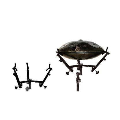 Metal stands for safe standing playing, sold in 2 parts, the foot (adjustable in height), and the attachment, 'head' also adjustable, perfect! Suitable for handpan, djembe, didgeridoo and others!