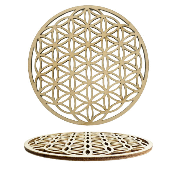 Plaque de rechargement en bois de 10 cm x 3 mm d'épaisseur, ornées du motif délicat de la fleur de vie ou de l'arbre de vie. Chaque plaque, d'une épaisseur de 3 mm, est soigneusement conçue pour allier esthétisme et fonctionnalité !