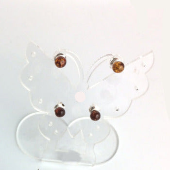 Amber studs/earrings, AA to AAA quality. 0.925 silver finish, very elegant, fine, perfect!