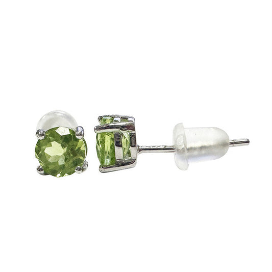 Peridot studs/earrings, AA to AAA quality. 0.925 silver finish, with luminous and sparkling reflections, cut to capture the light from all angles, perfect!