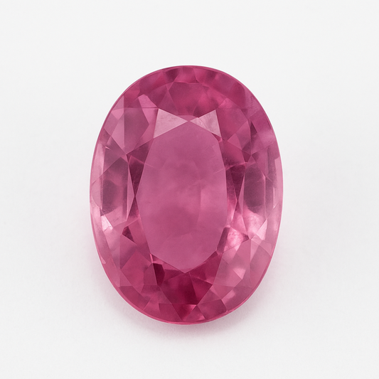 Saphir rose naturel de 0,60 carat - 5,76 x 4,62 x 2,45 mm. Couleur rose violacé lumineux, certifié IGE. Idéal pour bague ou pendentif raffiné !