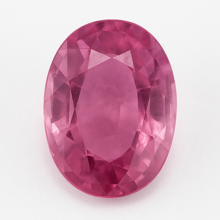 Saphir rose naturel de 0,60 carat - 5,76 x 4,62 x 2,45 mm. Couleur rose violacé lumineux, certifié IGE. Idéal pour bague ou pendentif raffiné !